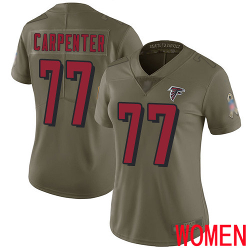 Atlanta Falcons Limited Olive Women James Carpenter Jersey NFL Football #77 2017 Salute to Service